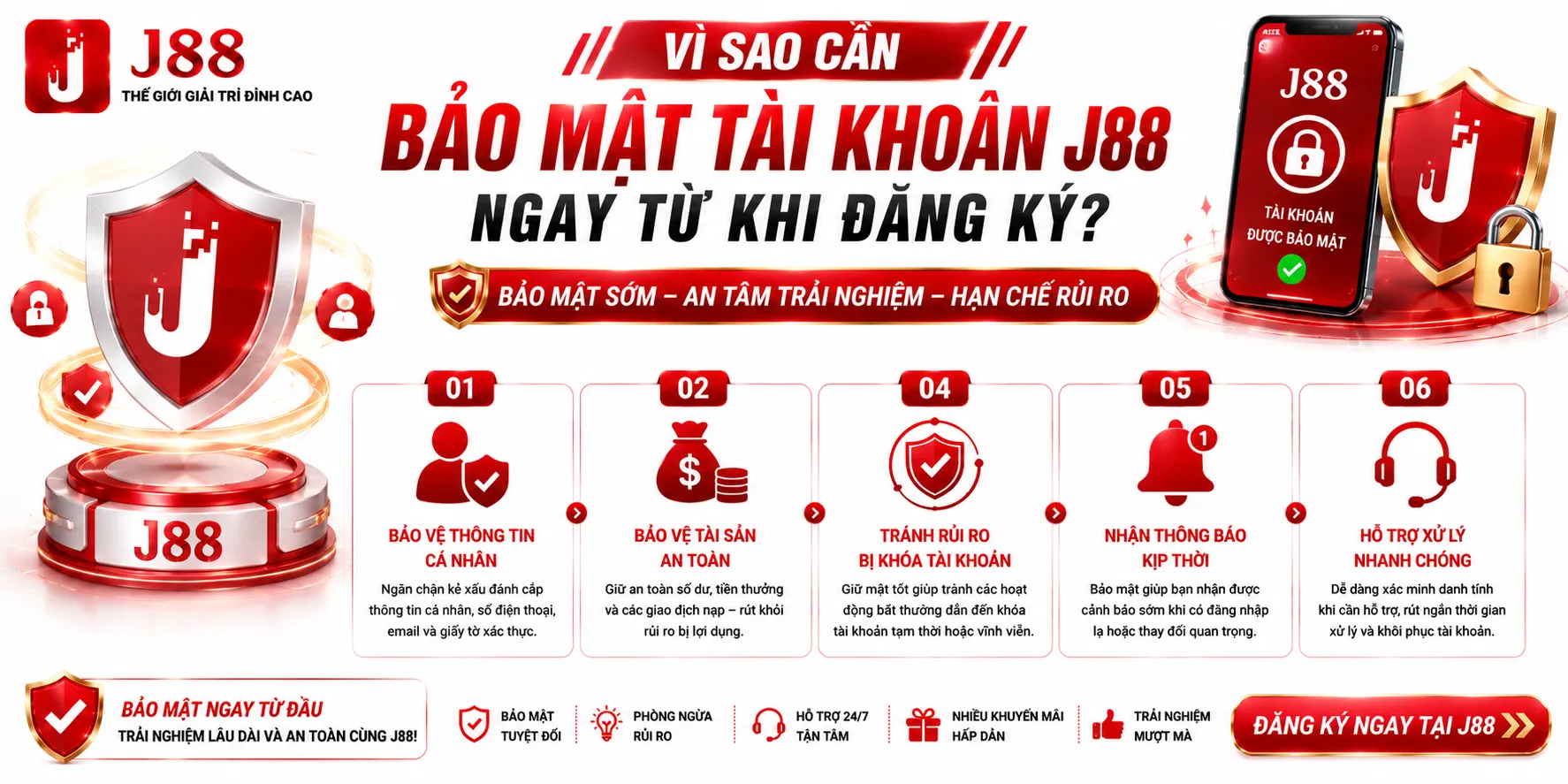 Vì sao cần bảo mật tài khoản J88 ngay từ khi đăng ký?
